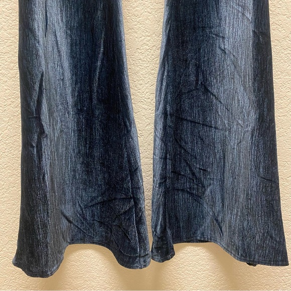 ASTARS Nashville Bell Midnight Velour Velvet Flare Pants Long Blue Small NWT - Picture 6 of 12